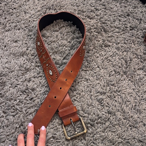 Limited Too Accessories - Vintage Limited Too Studded Brown Leather Kids Belt